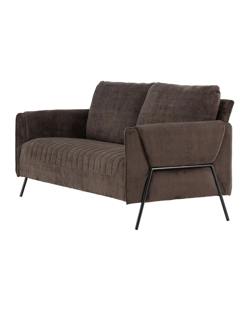 Indigo 2-Sitzer Sofa mit schwarzen Stahlbeinen in Braun, Gestell Schwarz, Ansicht 7