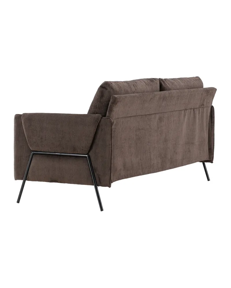 Indigo 2-Sitzer Sofa mit schwarzen Stahlbeinen in Braun, Gestell Schwarz, Ansicht 8