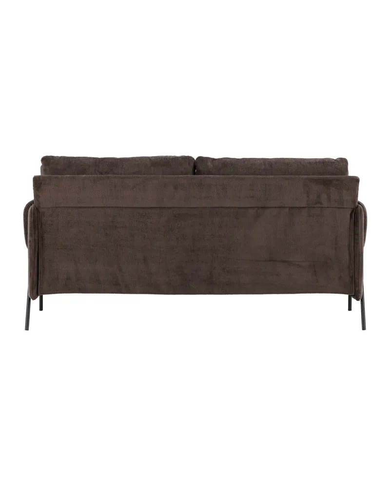 Indigo 2-Sitzer Sofa mit schwarzen Stahlbeinen in Braun, Gestell Schwarz, Ansicht 9
