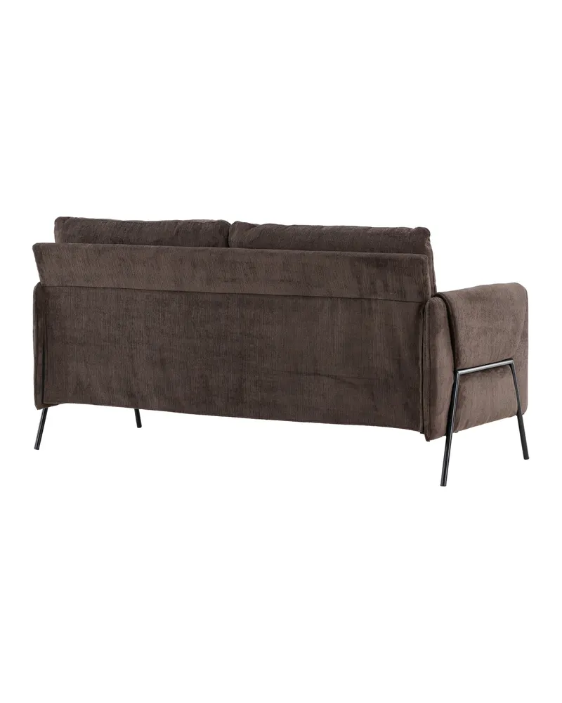 Indigo 2-Sitzer Sofa mit schwarzen Stahlbeinen in Braun, Gestell Schwarz, Ansicht 10