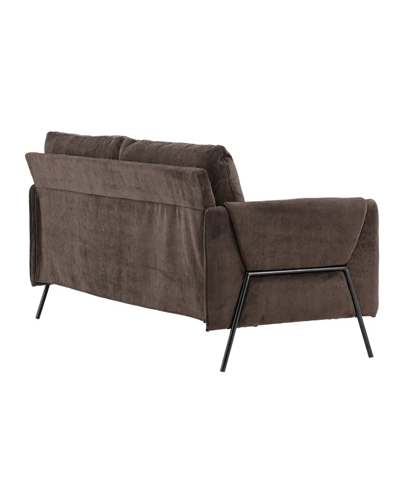 Indigo 2-Sitzer Sofa mit schwarzen Stahlbeinen in Braun, Gestell Schwarz, Ansicht 11