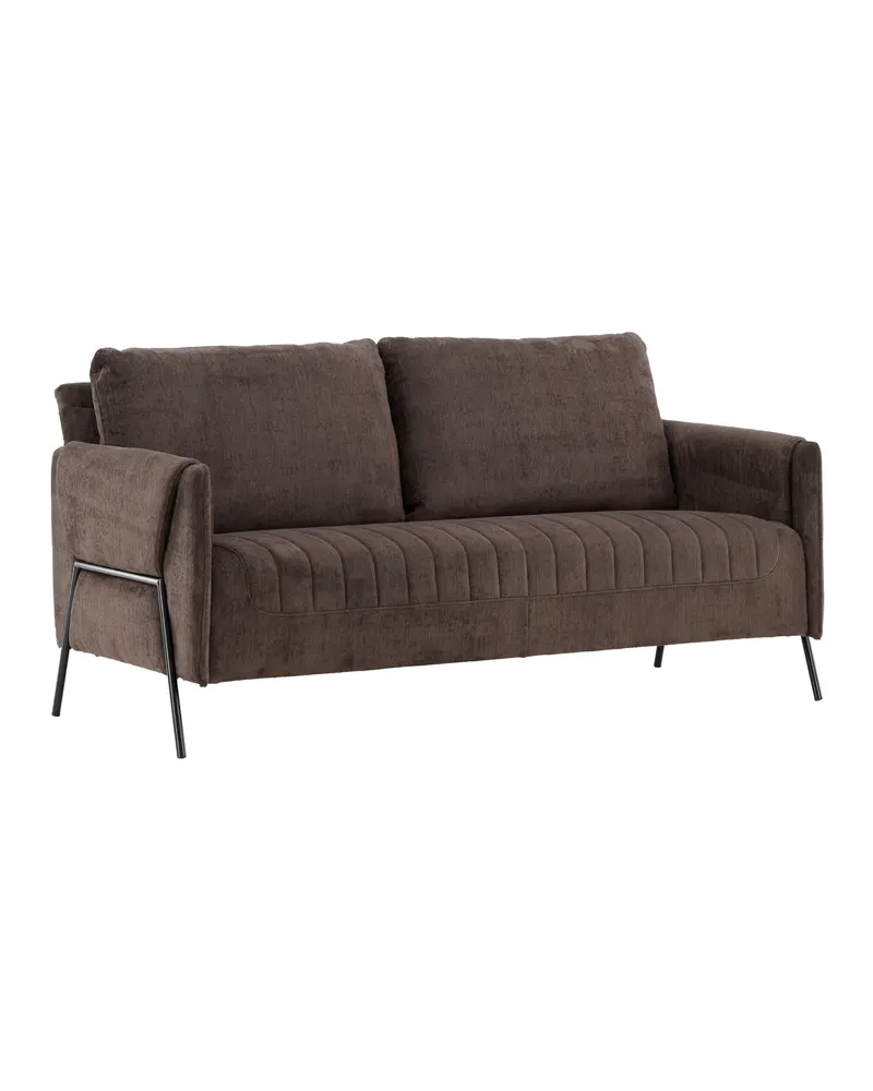 Indigo 2-Sitzer Sofa mit schwarzen Stahlbeinen in Braun, Gestell Schwarz, Ansicht 12