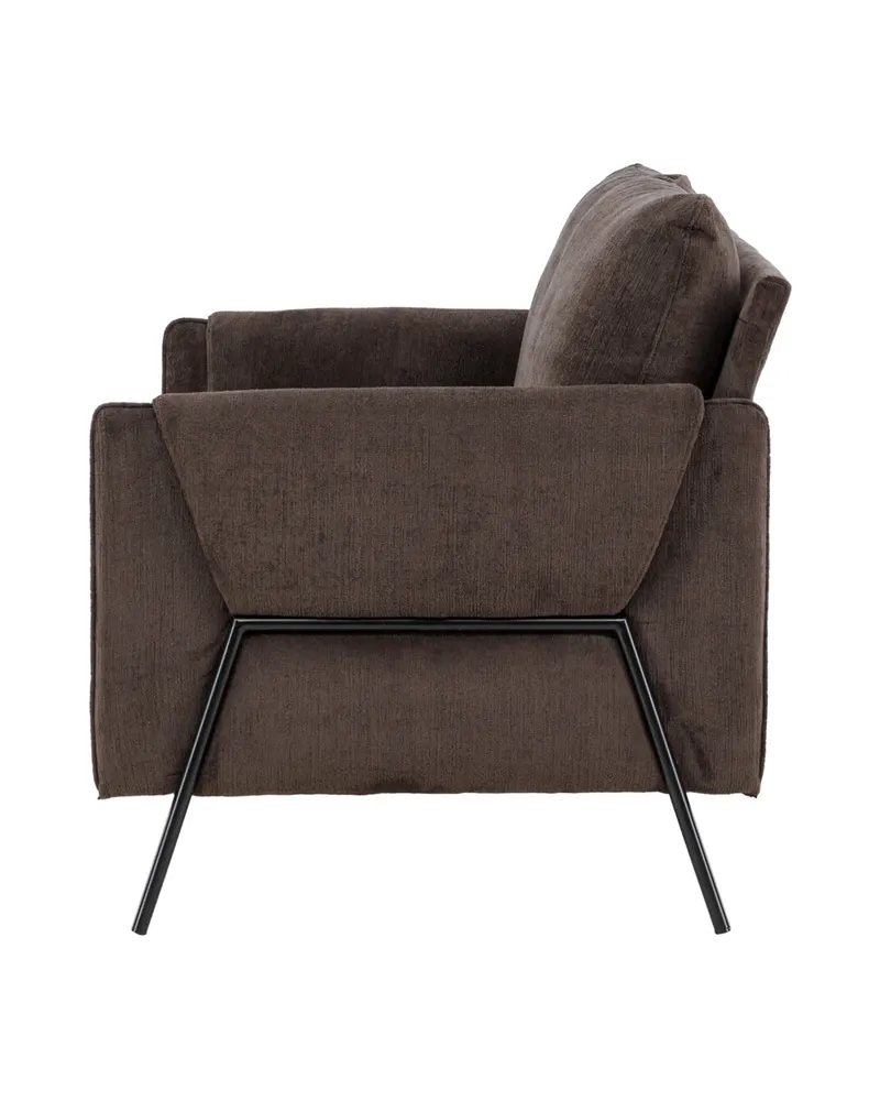 Indigo 2-Sitzer Sofa mit schwarzen Stahlbeinen in Braun, Gestell Schwarz, Ansicht 5