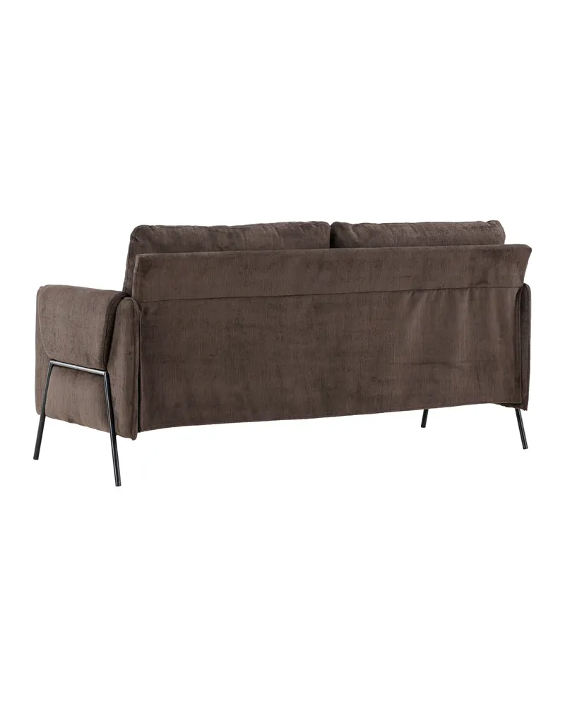 Indigo 2-Sitzer Sofa mit schwarzen Stahlbeinen in Braun, Gestell Schwarz, Ansicht 6