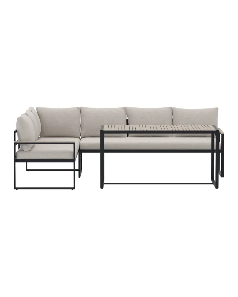 Ios Gartenlounge mit Ecksofa und Lattentisch, Ansicht 2