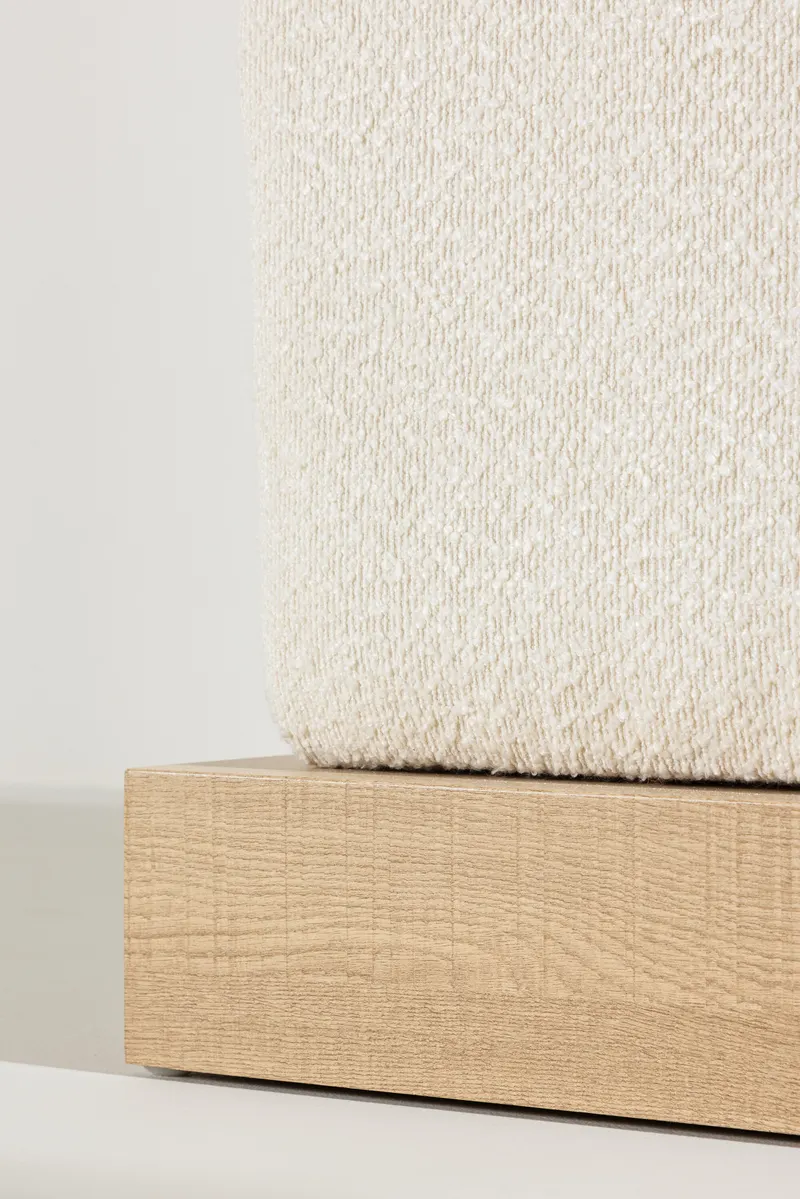 Ivy rechteckiger Bouclé-Hocker mit Rahmen, im Wohnraum, Ansicht 3