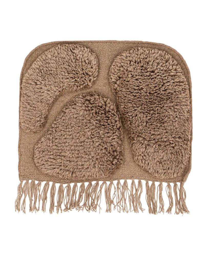Jakobsö Wandbehang aus Wolle im Boho-Stil mit Fransen, Braun