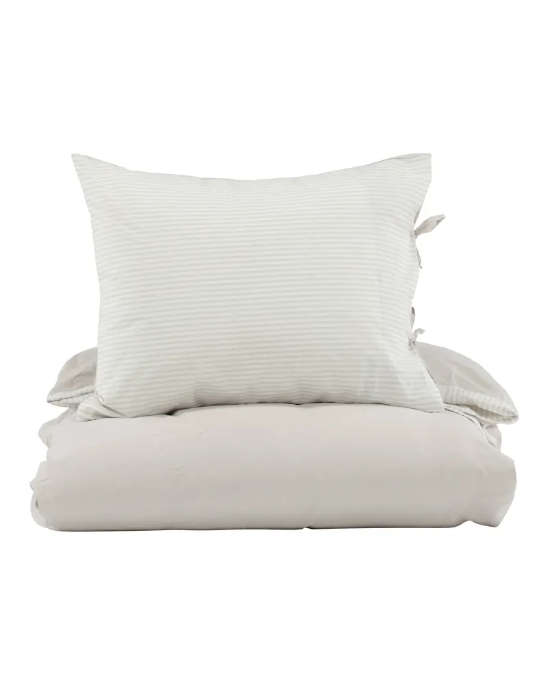 Jenna Bettwäsche-Set aus Baumwolle in 200 × 150 cm, Hellgrau, Ansicht 2