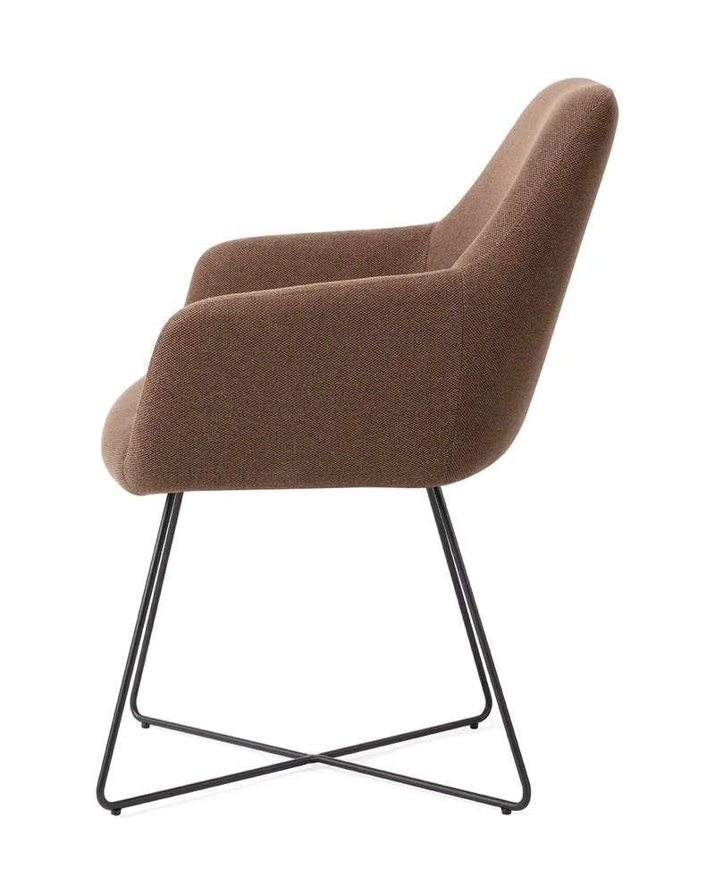 Hiroo Esszimmerstuhl von Jesper Home in Rustic Rye, Cross, Schwarz, Ansicht 2