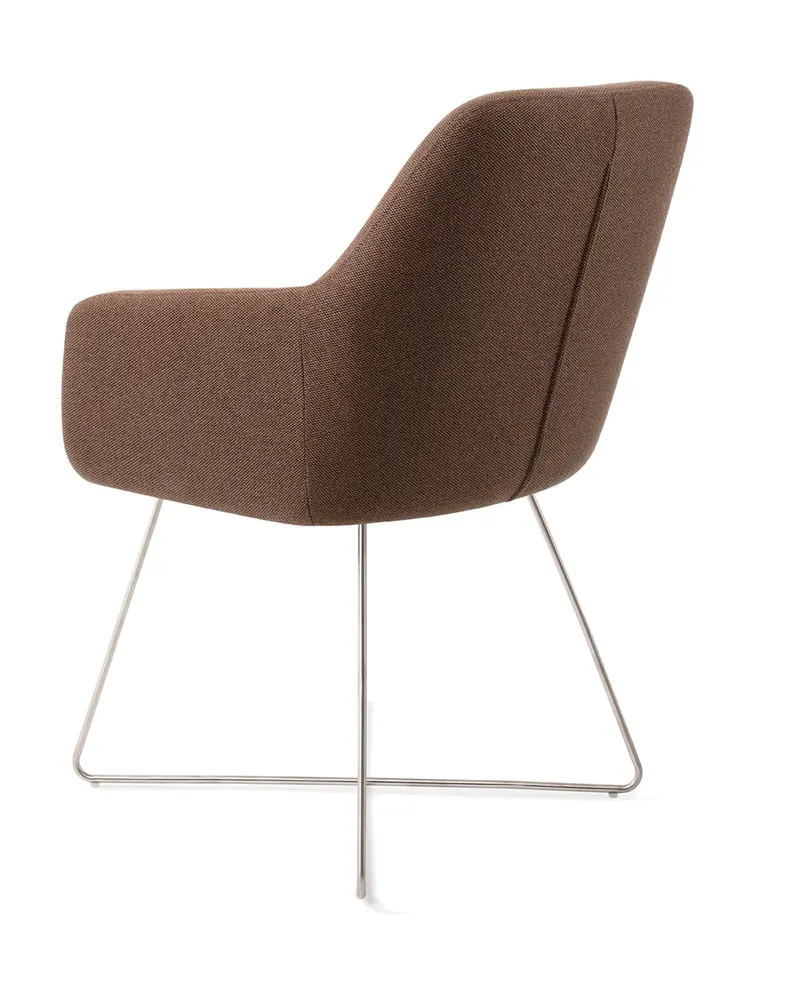 Hiroo Esszimmerstuhl von Jesper Home in Rustic Rye, Cross, Edelstahl, Ansicht 4