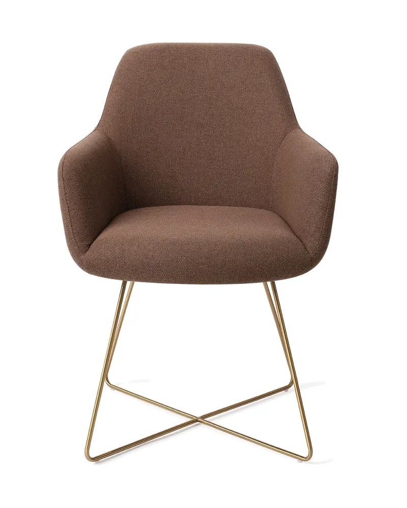 Hiroo Esszimmerstuhl von Jesper Home in Rustic Rye, Cross, Gold, Ansicht 1