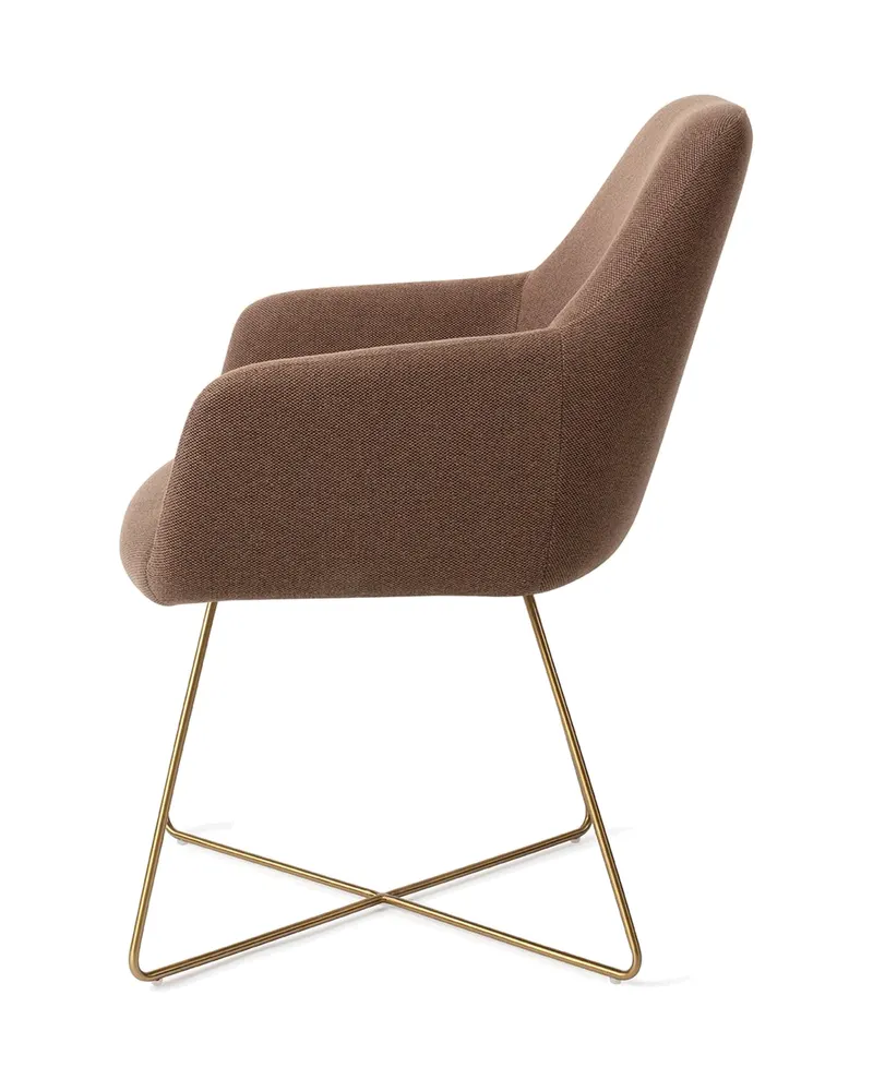 Hiroo Esszimmerstuhl von Jesper Home in Rustic Rye, Cross, Gold, Ansicht 2