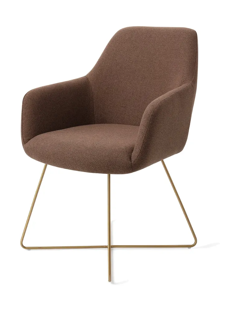 Hiroo Esszimmerstuhl von Jesper Home in Rustic Rye, Cross, Gold, Ansicht 3