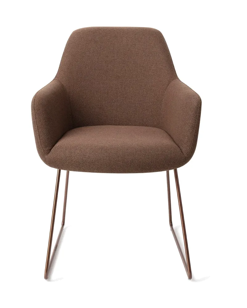 Hiroo Esszimmerstuhl von Jesper Home in Rustic Rye, Slide, Roségold, Ansicht 1