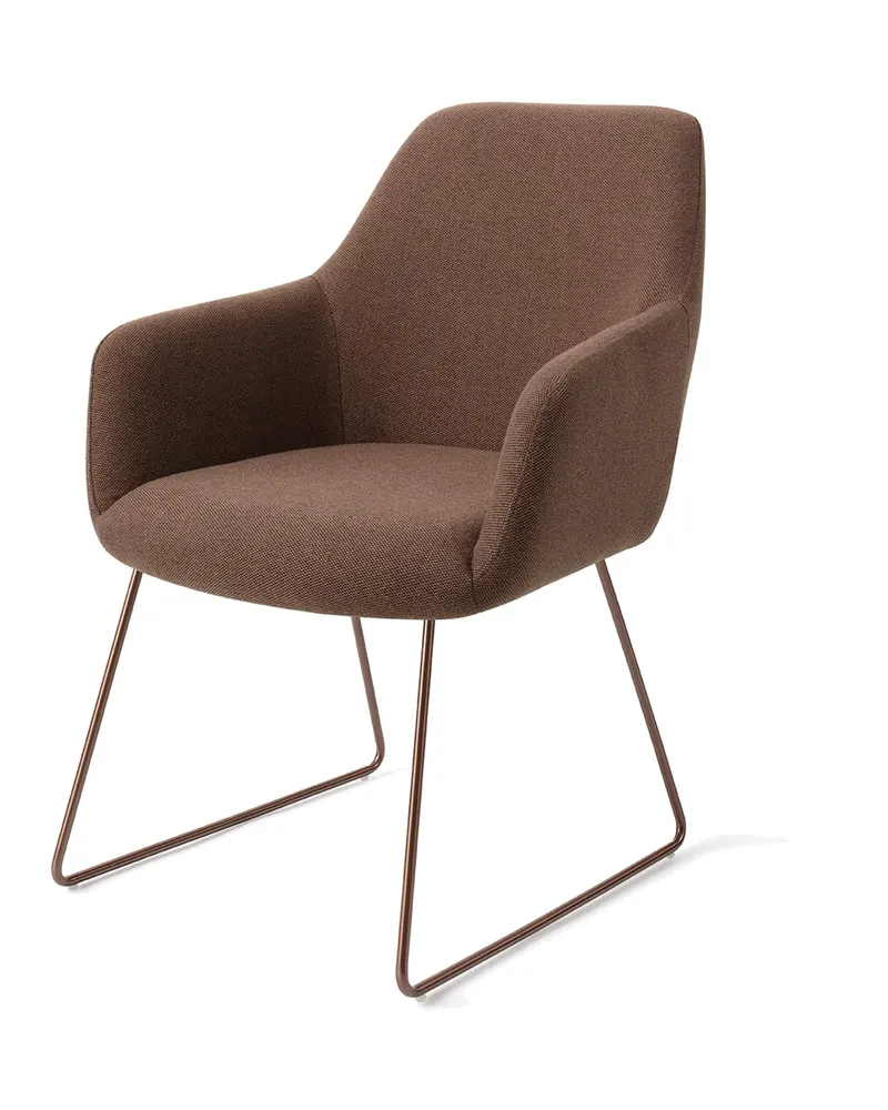 Hiroo Esszimmerstuhl von Jesper Home in Rustic Rye, Slide, Roségold, Ansicht 3