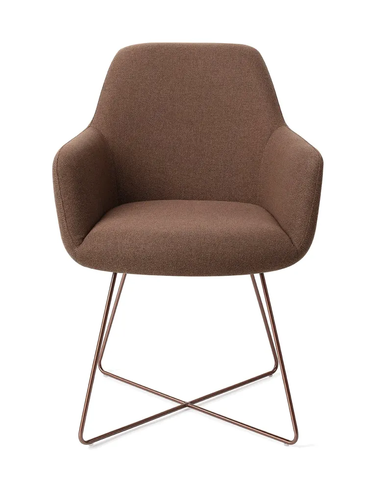 Hiroo Esszimmerstuhl von Jesper Home in Rustic Rye, Cross, Roségold, Ansicht 1