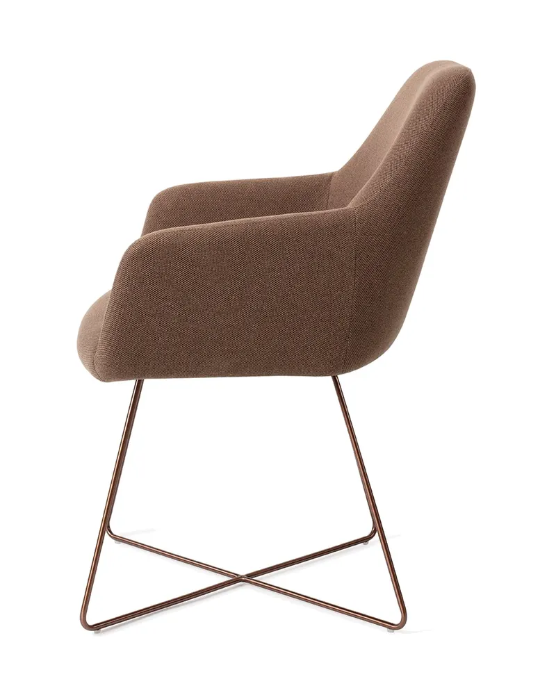 Hiroo Esszimmerstuhl von Jesper Home in Rustic Rye, Cross, Roségold, Ansicht 2