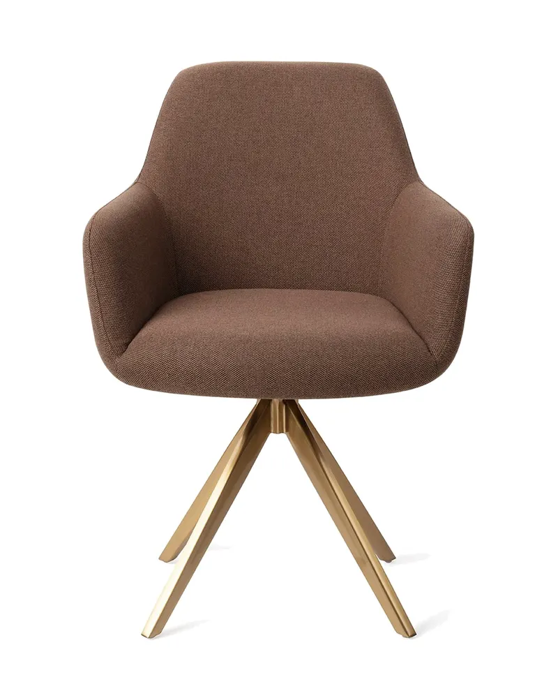 Hiroo Esszimmerstuhl von Jesper Home in Rustic Rye, Turn, Gold, Ansicht 1