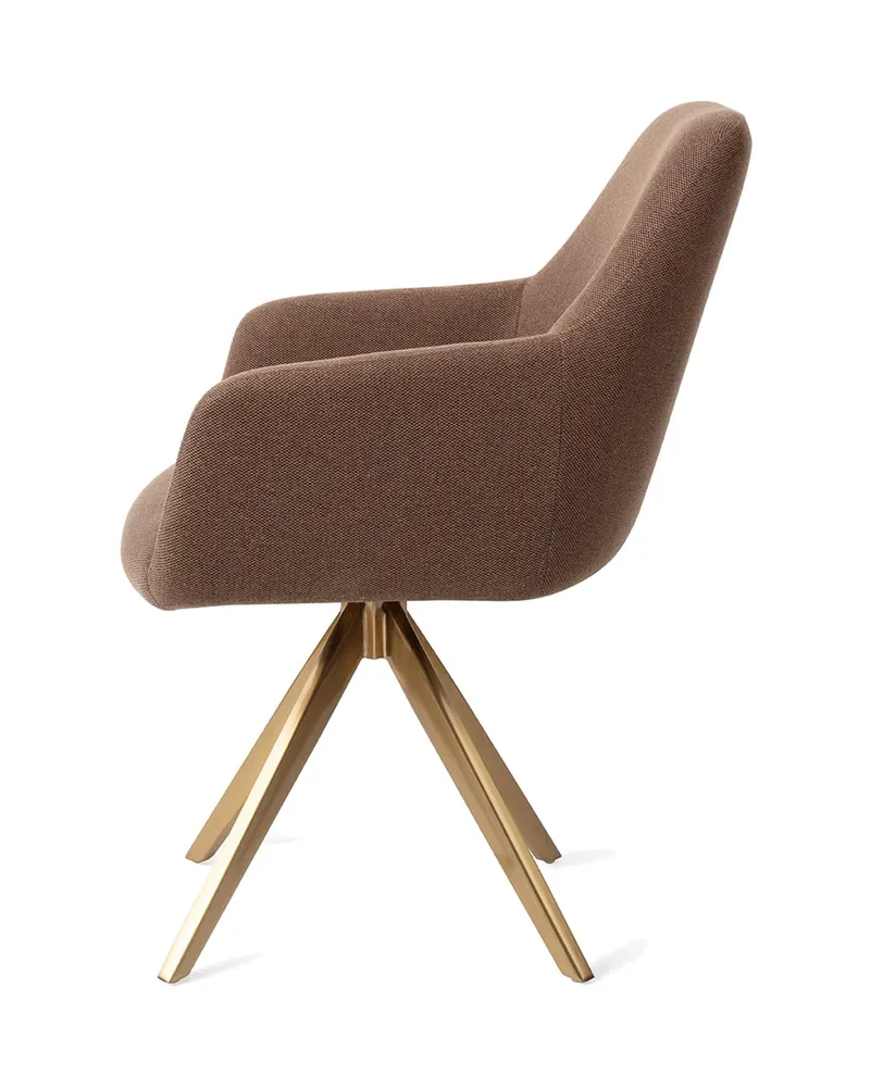 Hiroo Esszimmerstuhl von Jesper Home in Rustic Rye, Turn, Gold, Ansicht 2