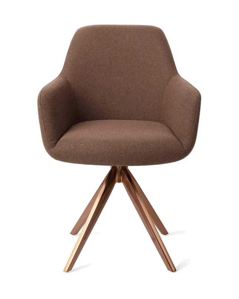 Hiroo Esszimmerstuhl von Jesper Home in Rustic Rye, Turn, Roségold, Ansicht 1