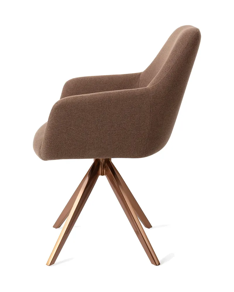 Hiroo Esszimmerstuhl von Jesper Home in Rustic Rye, Turn, Roségold, Ansicht 2