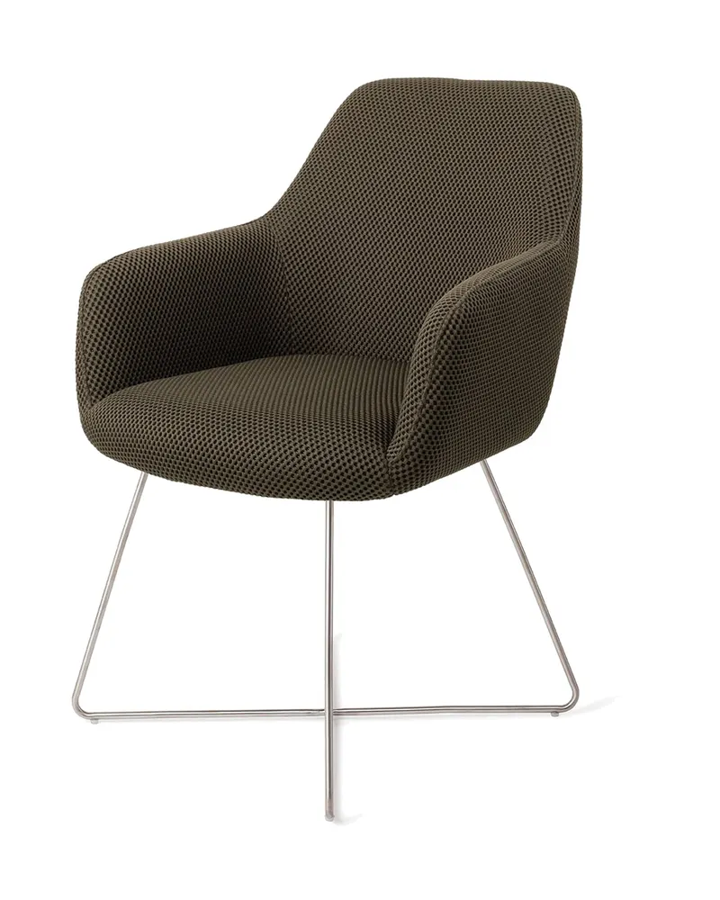 Hiroo Esszimmerstuhl von Jesper Home in Jungle Jewel, Cross, Edelstahl, Ansicht 3