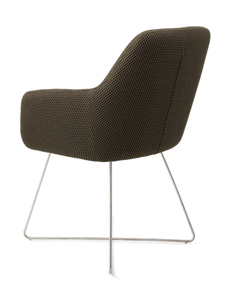 Hiroo Esszimmerstuhl von Jesper Home in Jungle Jewel, Cross, Edelstahl, Ansicht 4