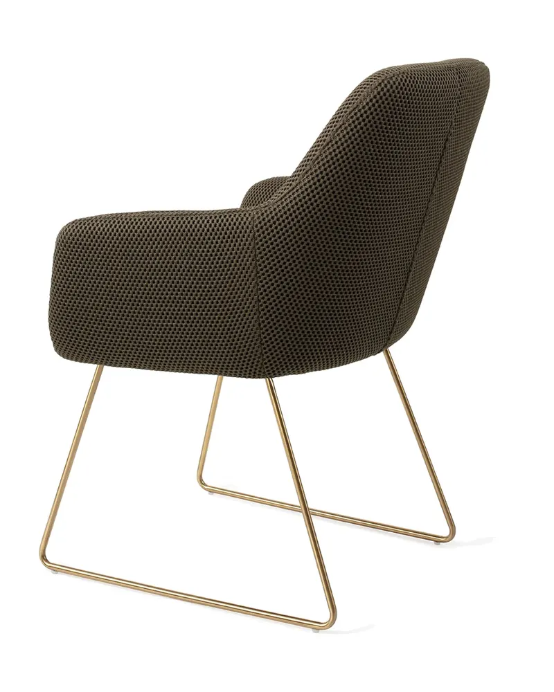 Hiroo Esszimmerstuhl von Jesper Home in Jungle Jewel, Slide, Gold, Ansicht 4