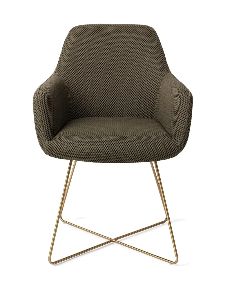 Hiroo Esszimmerstuhl von Jesper Home in Jungle Jewel, Cross, Gold, Ansicht 1