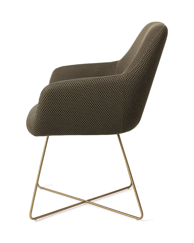 Hiroo Esszimmerstuhl von Jesper Home in Jungle Jewel, Cross, Gold, Ansicht 2