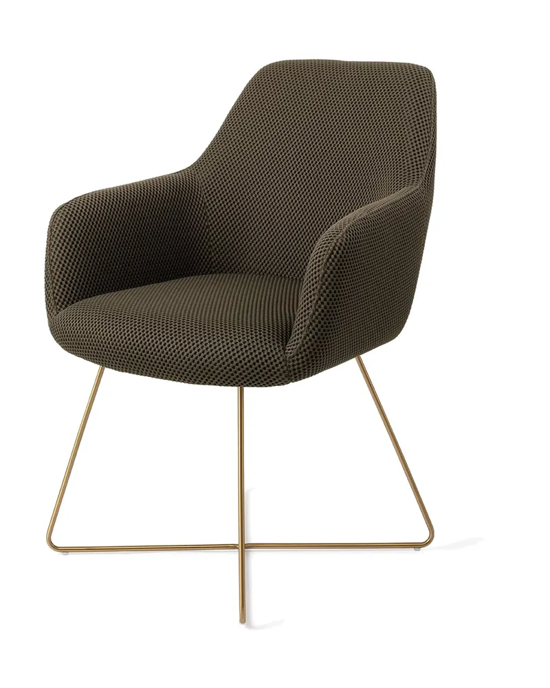 Hiroo Esszimmerstuhl von Jesper Home in Jungle Jewel, Cross, Gold, Ansicht 3