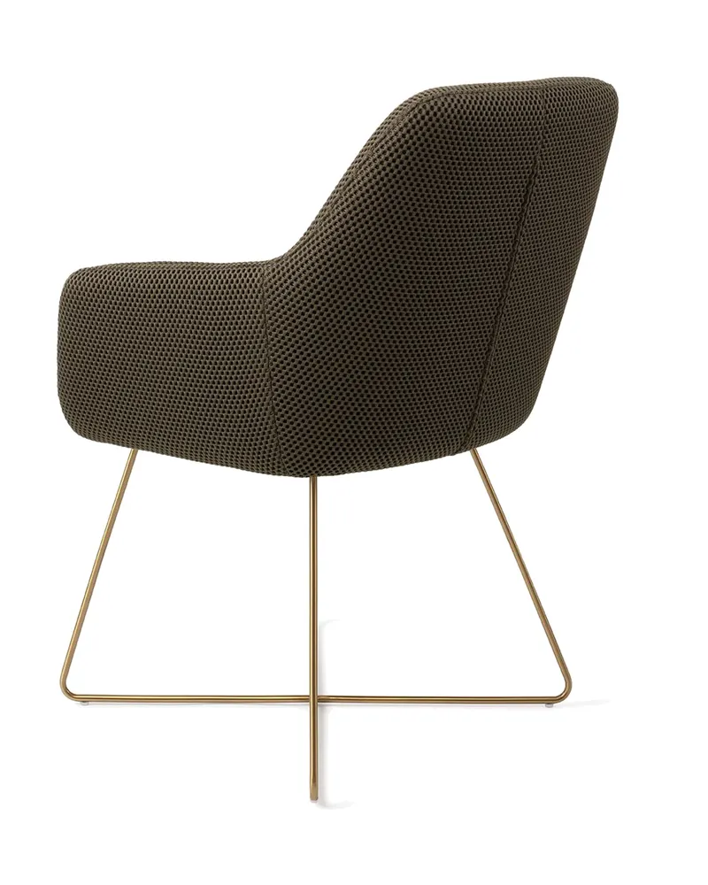 Hiroo Esszimmerstuhl von Jesper Home in Jungle Jewel, Cross, Gold, Ansicht 4