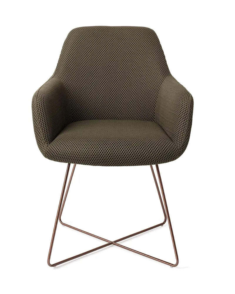 Hiroo Esszimmerstuhl von Jesper Home in Jungle Jewel, Cross, Roségold, Ansicht 1