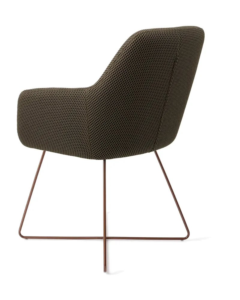 Hiroo Esszimmerstuhl von Jesper Home in Jungle Jewel, Cross, Roségold, Ansicht 4