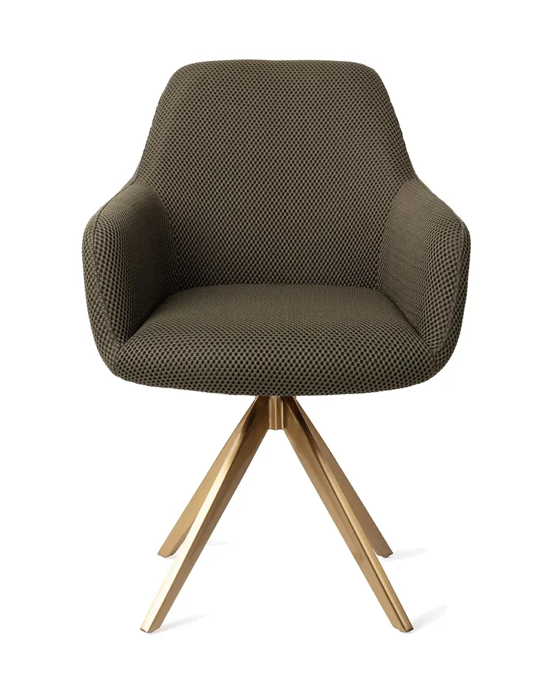 Hiroo Esszimmerstuhl von Jesper Home in Jungle Jewel, Turn, Gold, Ansicht 1
