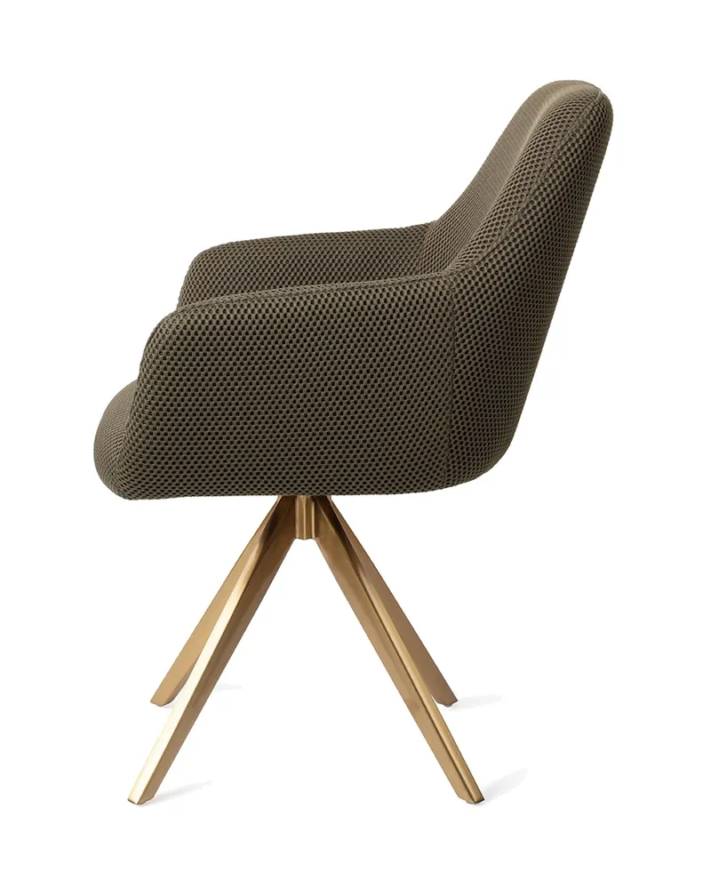Hiroo Esszimmerstuhl von Jesper Home in Jungle Jewel, Turn, Gold, Ansicht 2