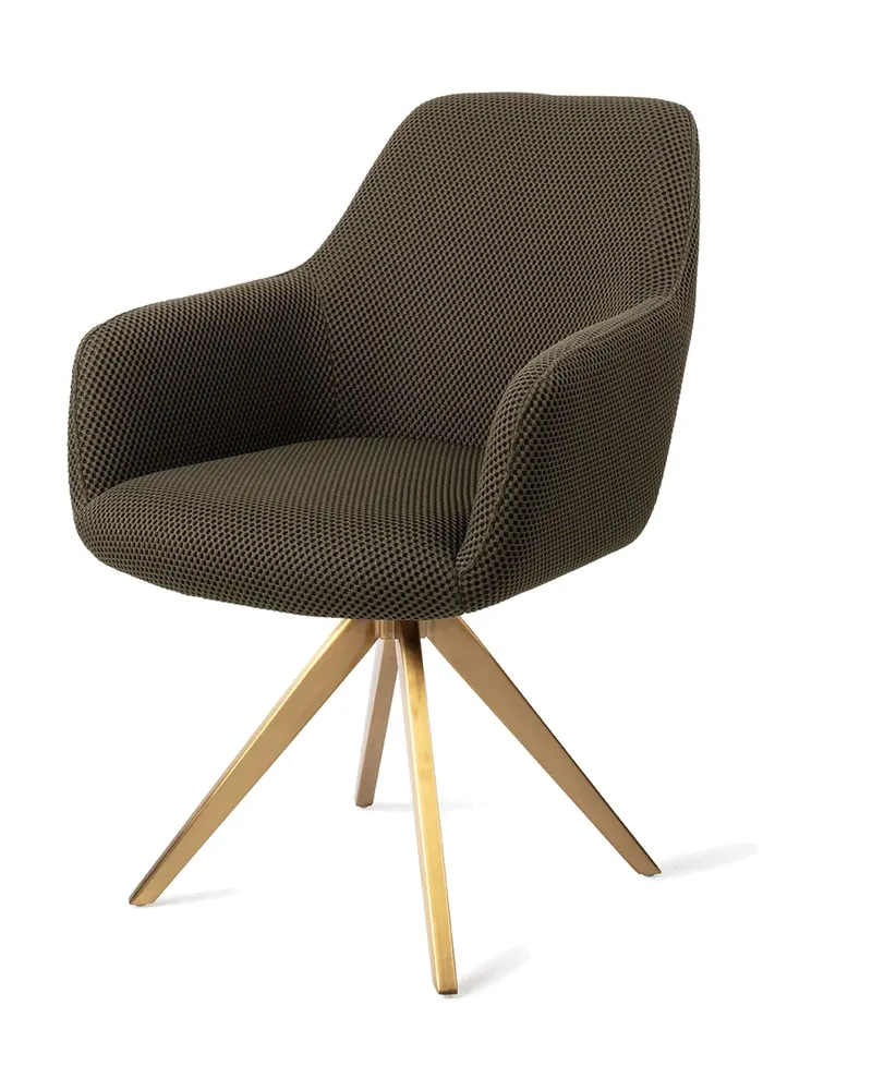 Hiroo Esszimmerstuhl von Jesper Home in Jungle Jewel, Turn, Gold, Ansicht 3