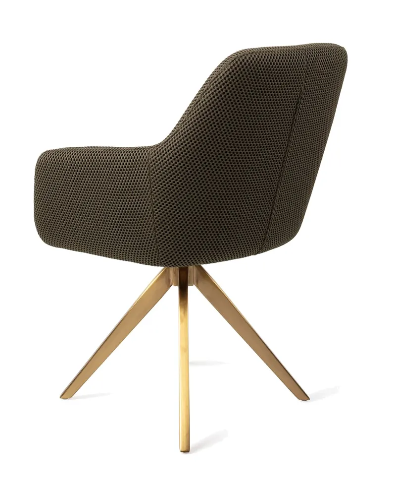 Hiroo Esszimmerstuhl von Jesper Home in Jungle Jewel, Turn, Gold, Ansicht 4
