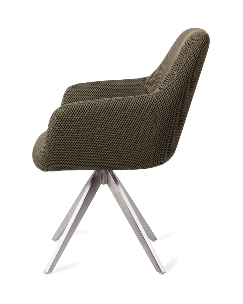 Hiroo Esszimmerstuhl von Jesper Home in Jungle Jewel, Turn, Edelstahl, Ansicht 2