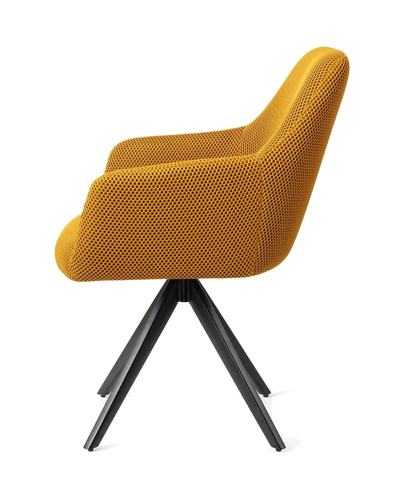 Hiroo Esszimmerstuhl von Jesper Home in Groovy Garam, Turn, Schwarz, Ansicht 2