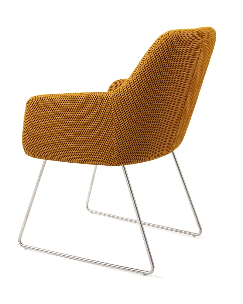 Hiroo Esszimmerstuhl von Jesper Home in Groovy Garam, Slide, Edelstahl, Ansicht 3