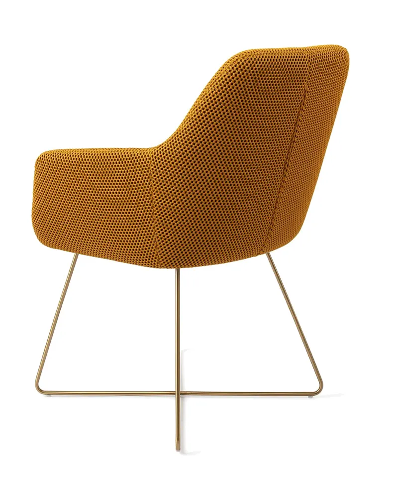Hiroo Esszimmerstuhl von Jesper Home in Groovy Garam, Cross, Gold, Ansicht 4