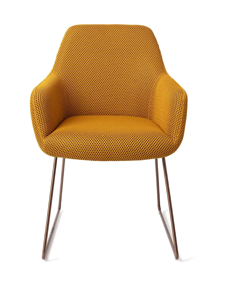 Hiroo Esszimmerstuhl von Jesper Home in Groovy Garam, Slide, Roségold, Ansicht 1