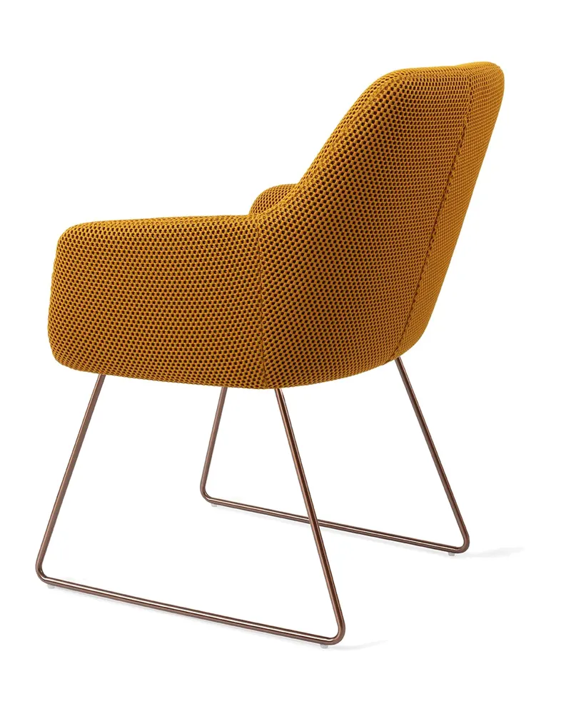 Hiroo Esszimmerstuhl von Jesper Home in Groovy Garam, Slide, Roségold, Ansicht 4