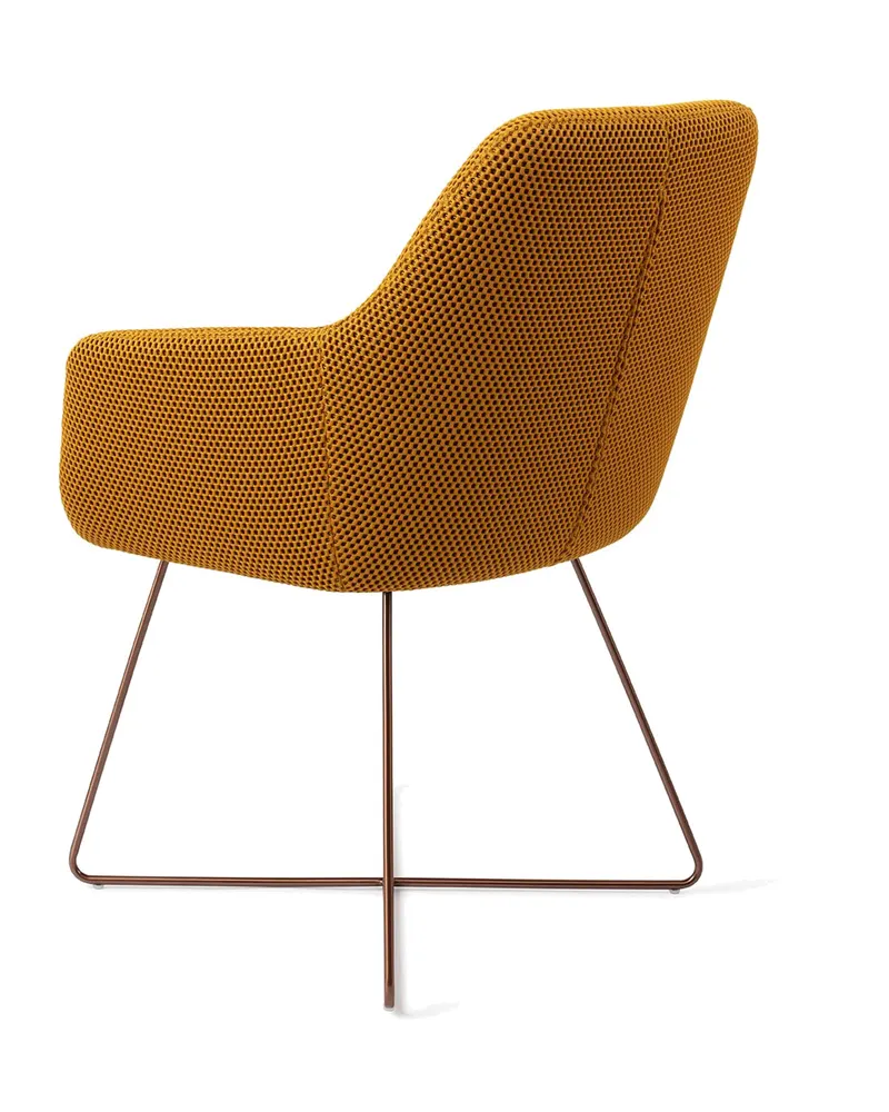 Hiroo Esszimmerstuhl von Jesper Home in Groovy Garam, Cross, Roségold, Ansicht 4