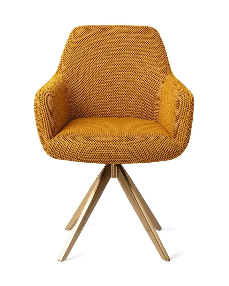 Hiroo Esszimmerstuhl von Jesper Home in Groovy Garam, Turn, Gold, Ansicht 1