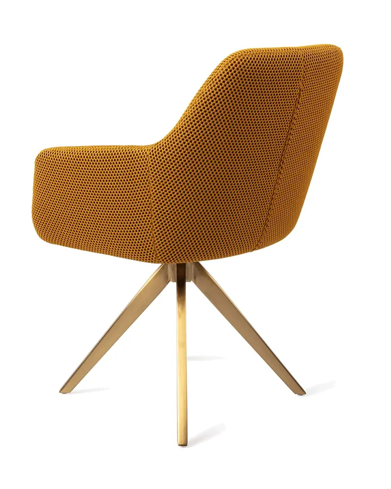 Hiroo Esszimmerstuhl von Jesper Home in Groovy Garam, Turn, Gold, Ansicht 4
