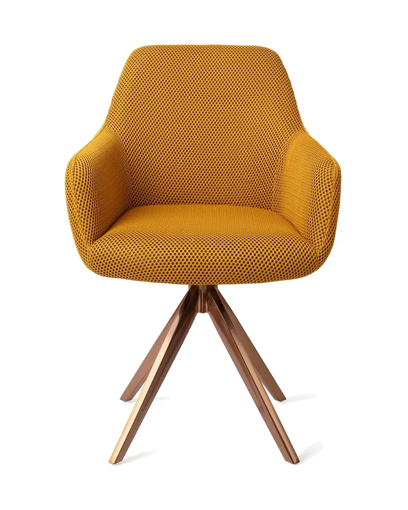 Hiroo Esszimmerstuhl von Jesper Home in Groovy Garam, Turn, Roségold, Ansicht 1