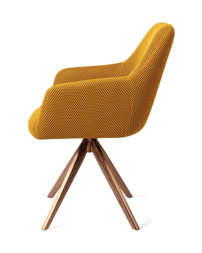 Hiroo Esszimmerstuhl von Jesper Home in Groovy Garam, Turn, Roségold, Ansicht 2