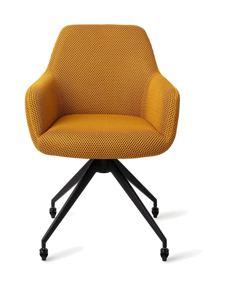 Hiroo Esszimmerstuhl von Jesper Home in Groovy Garam, Glide, Schwarz, Ansicht 1